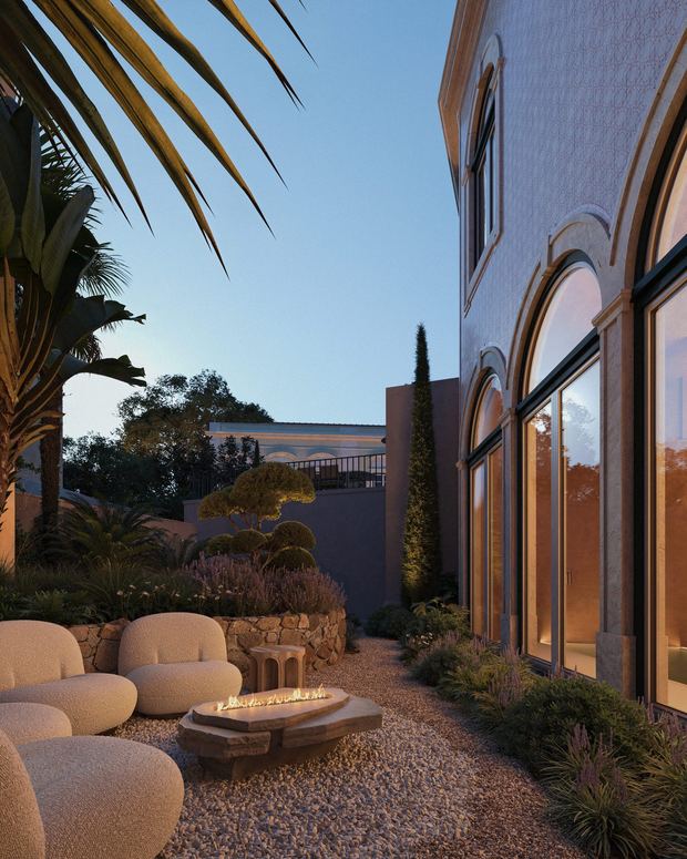 Garden lounge and fire pit